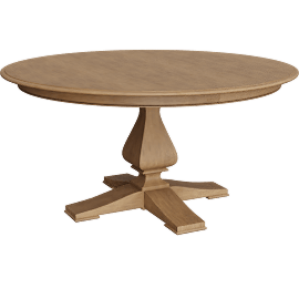 Perspective view of Cameron 60" Rustic Dining Table