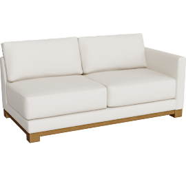 Perspective view of Gather Wood Base Right-Arm Sofa Sectional Piece