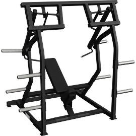 Perspective view of Recoil axelpress med individuella armar och vikthäng stål svart